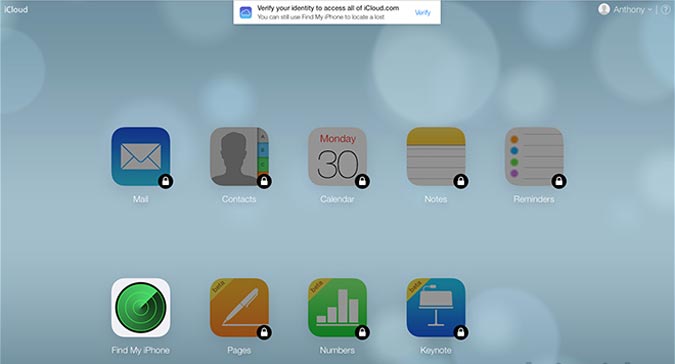 iCloud Two Step Verification